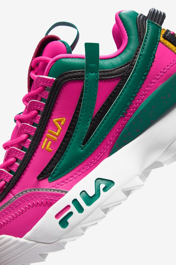 Fila Big Kids' Disruptor 2 EXP Pink Glo/Green/Gold