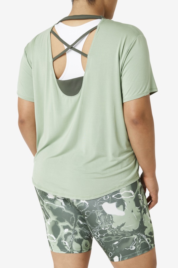 Fi-Lux Short Sleeve Top Basil/Thyme Fila
