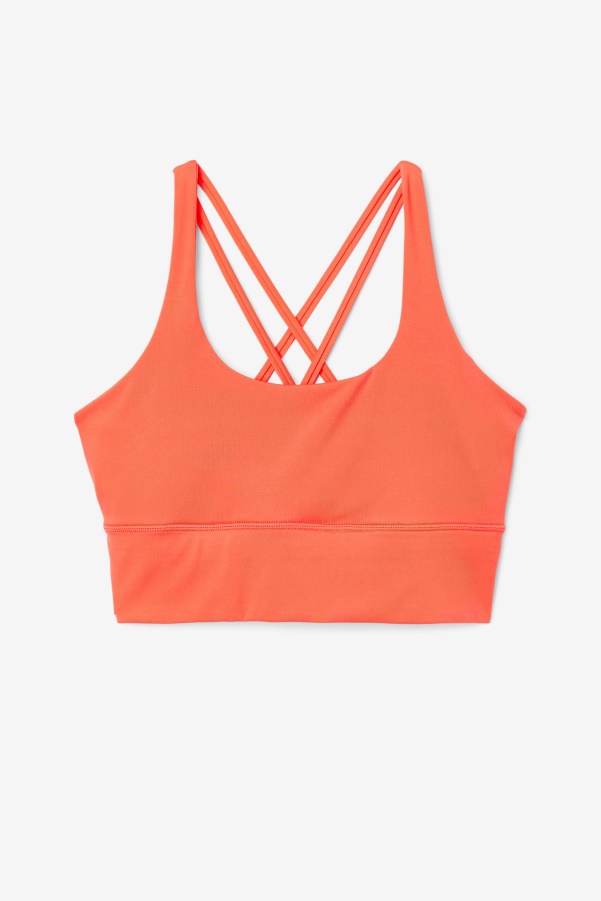 Uplift Cross Back Bra Top Fila Hot Coral