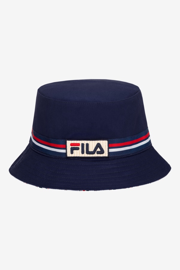 Peacoat Fila reversible bucket hat