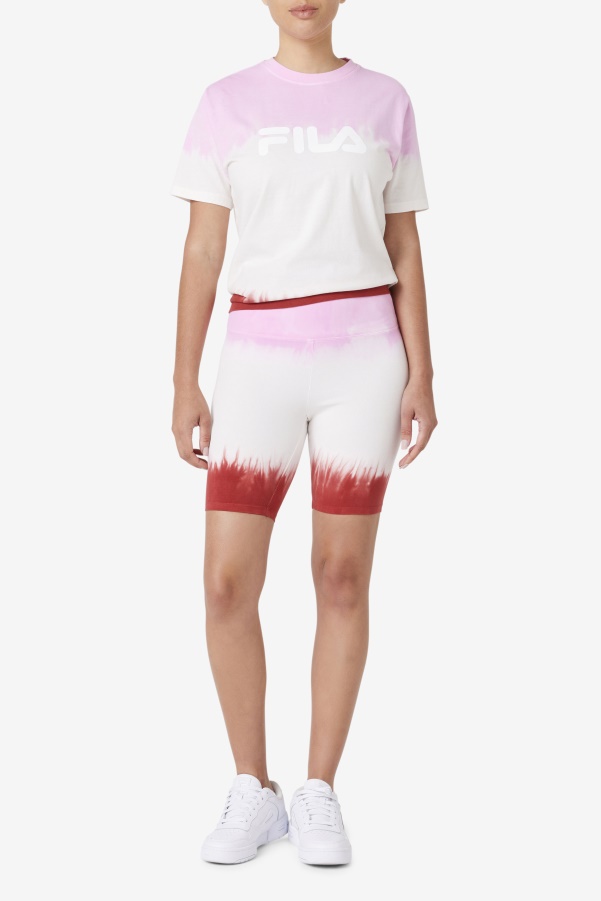 Taima Tie Dye Bike Short Fila Pirouette/White/Earth Red