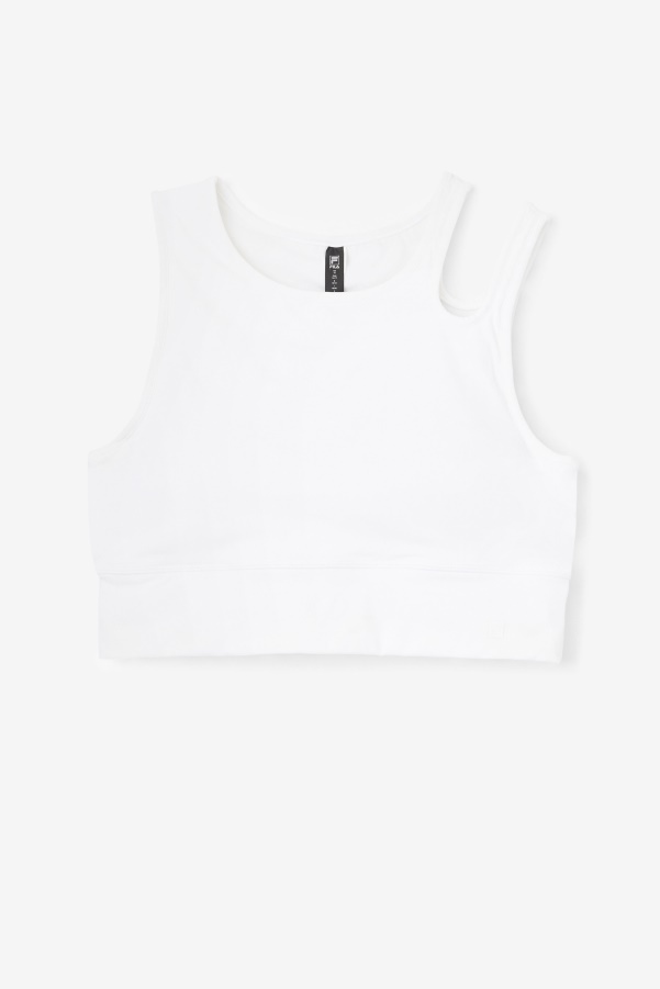 White Uplift Slice Crop Bra Top Fila