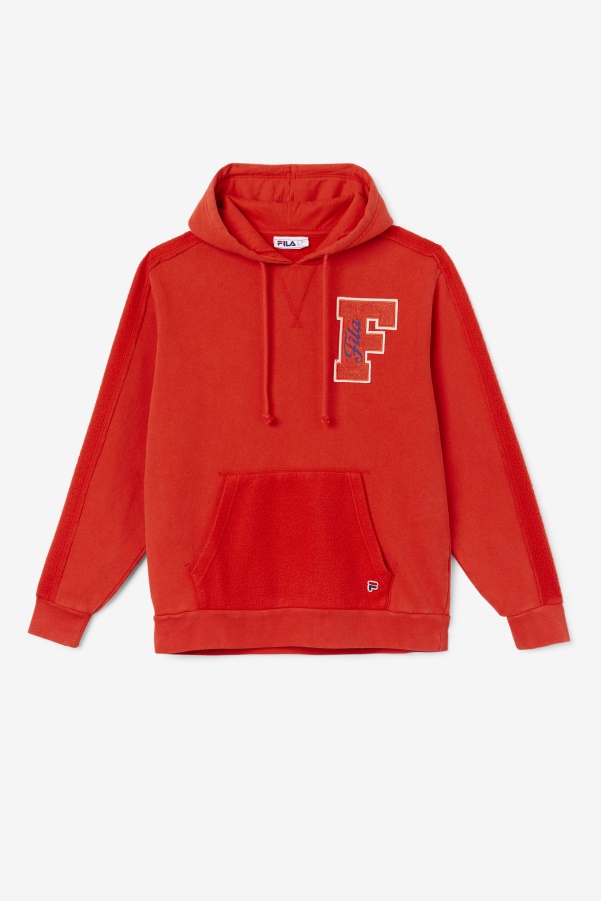 Fiery Red/Blue Fila Bryson Vintage Wash Hoodie