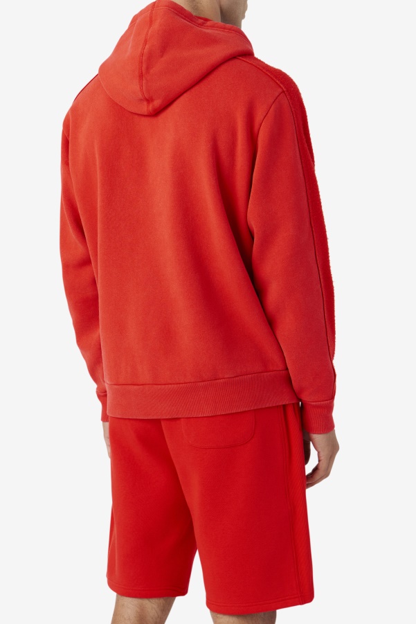 Fiery Red/Blue Fila Bryson Vintage Wash Hoodie