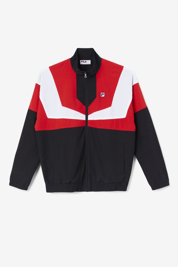 Black/Red/White Fila Amar Track Jacket