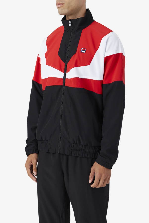 Black/Red/White Fila Amar Track Jacket