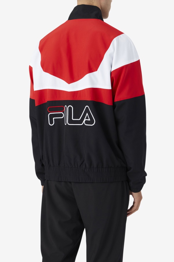 Black/Red/White Fila Amar Track Jacket