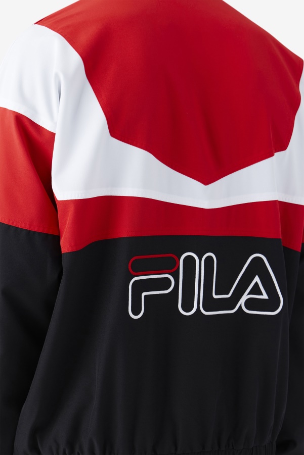 Black/Red/White Fila Amar Track Jacket