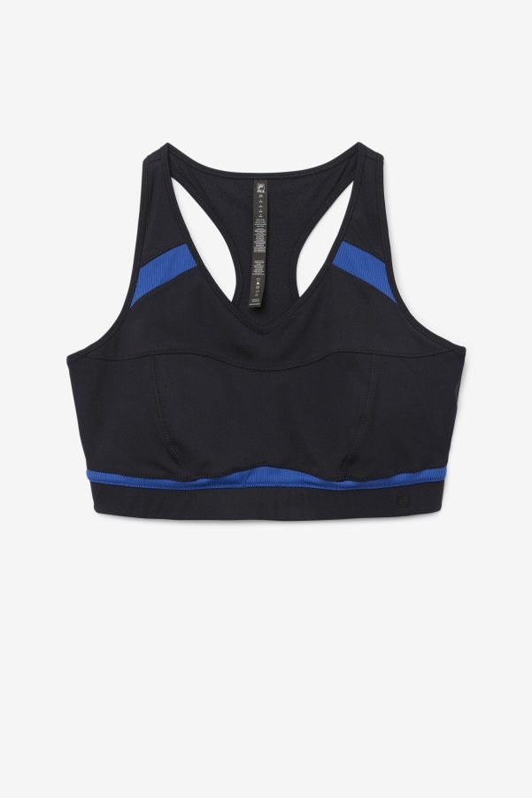 Uplift Racerback Sports Bra Fila Black/Navy Peony
