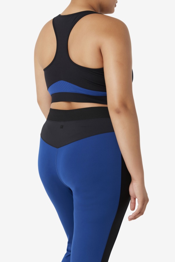 Uplift Racerback Sports Bra Fila Black/Navy Peony