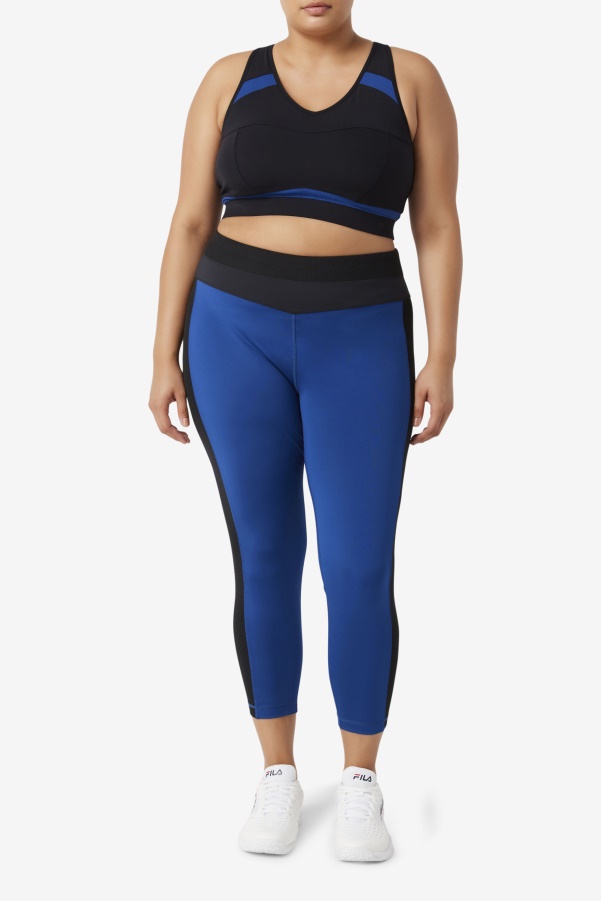 Uplift Racerback Sports Bra Fila Black/Navy Peony