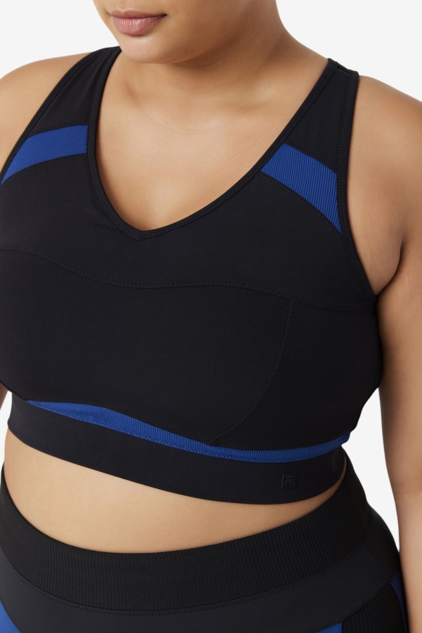 Uplift Racerback Sports Bra Fila Black/Navy Peony