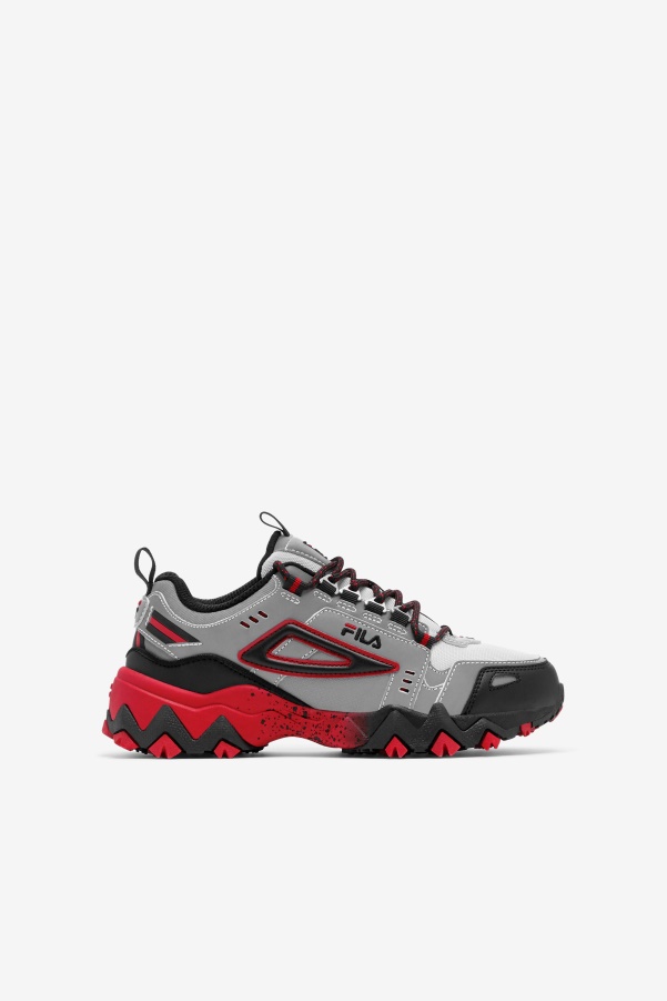 Fila Big Kids' Oakmont TR Metallic Silver/Black/Red