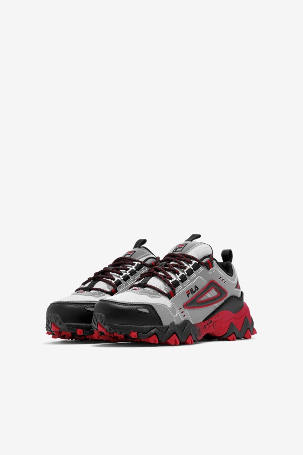 Fila Big Kids' Oakmont TR Metallic Silver/Black/Red