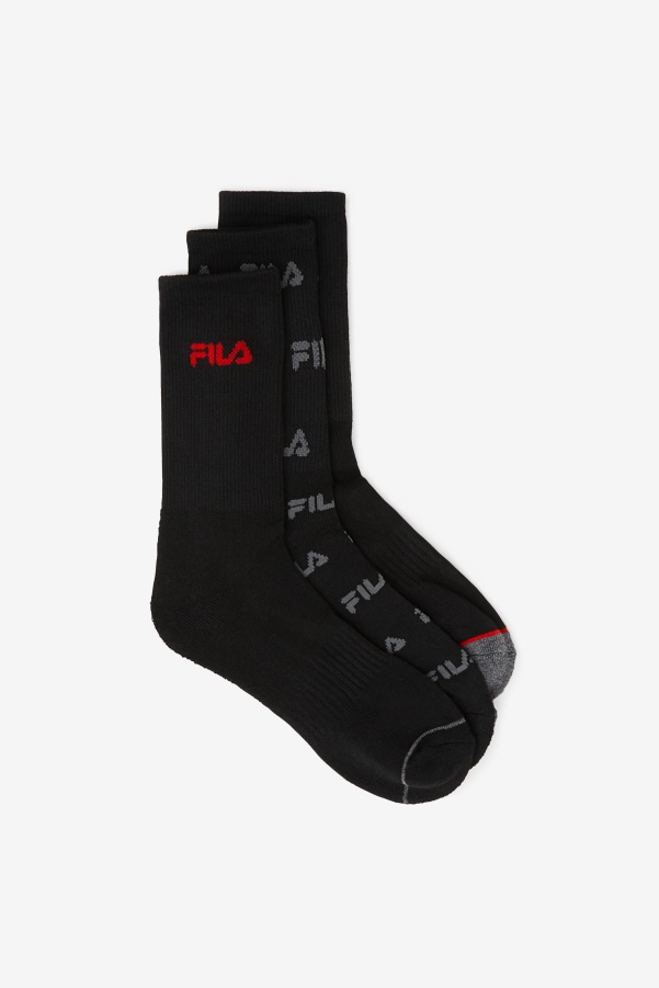 Fila Kids' Crew Sock 6-Pack Black