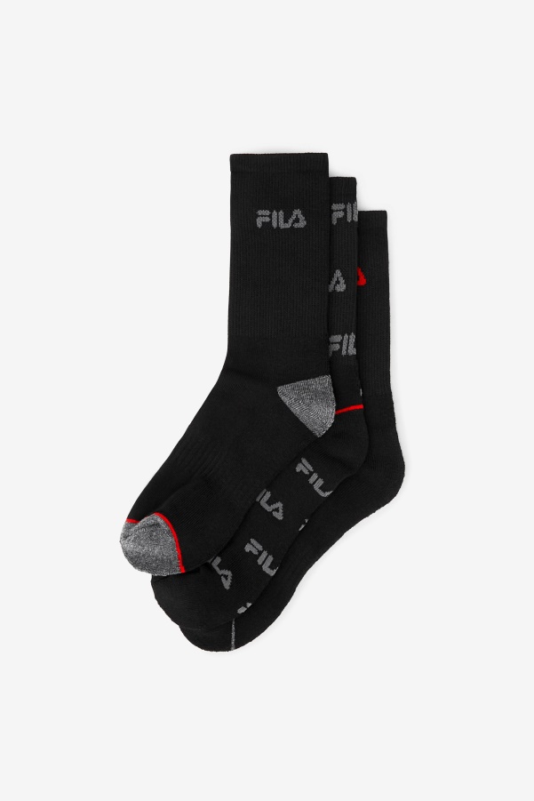 Fila Kids' Crew Sock 6-Pack Black