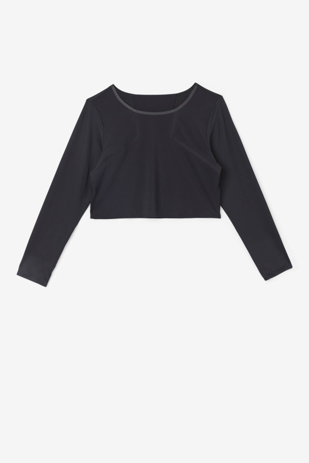 Black Uplift Long Sleeve Crop Top Fila