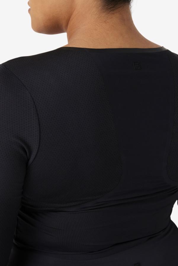 Black Uplift Long Sleeve Crop Top Fila