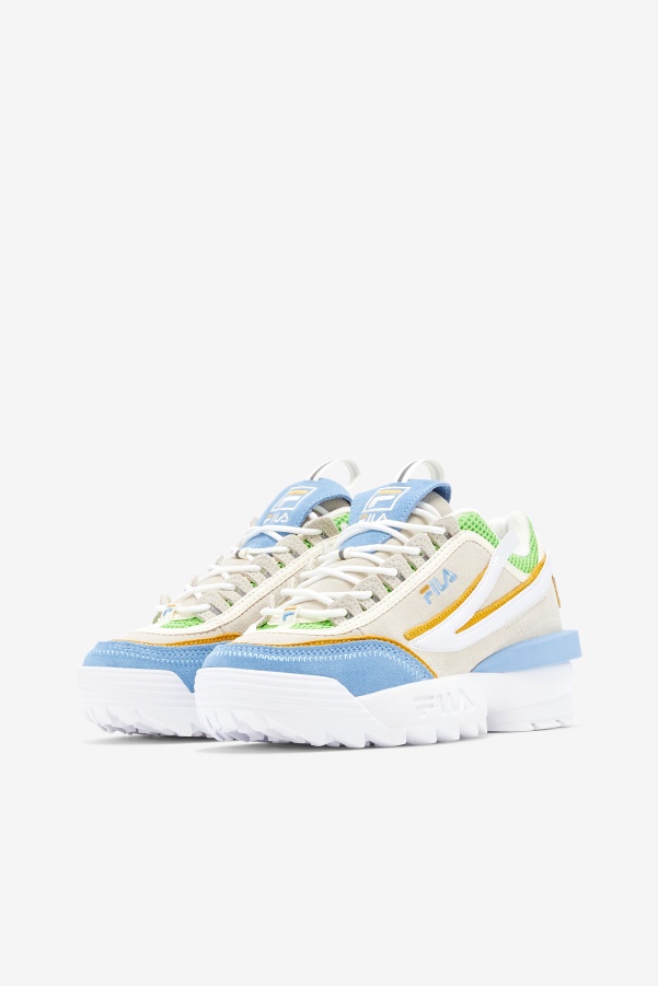 White/Dusk Blue/Jasmine Green Fila Women's Disruptor 2 EXP