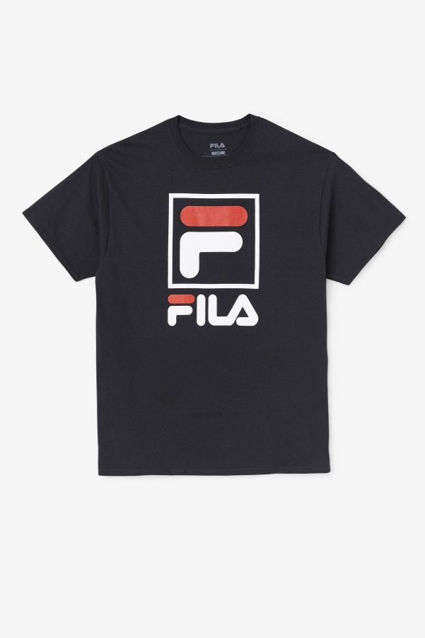 Fila Black/White/Red stacked tee shirt