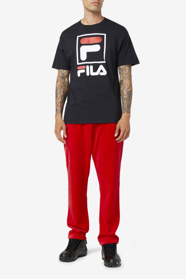 Fila Black/White/Red stacked tee shirt