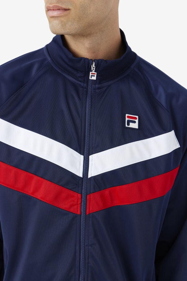 Navy/Red/White Fila Jaya Track Jacket