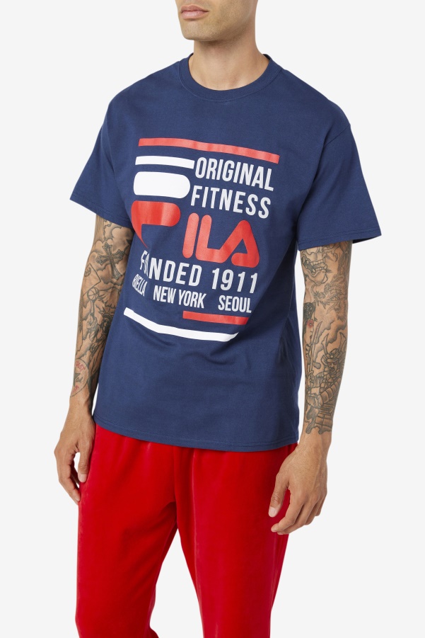 Original Fitness Tee Navy/Red/White Fila