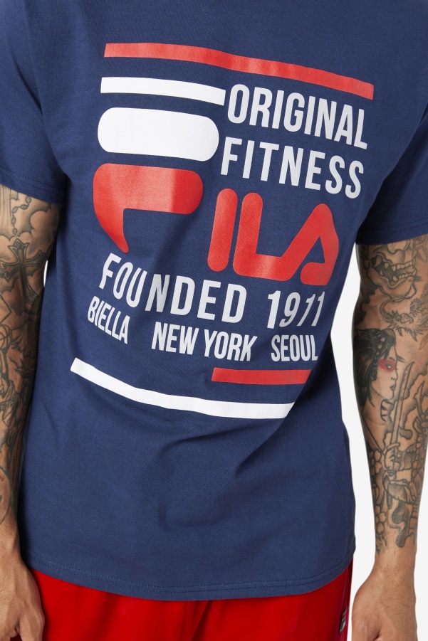 Original Fitness Tee Navy/Red/White Fila