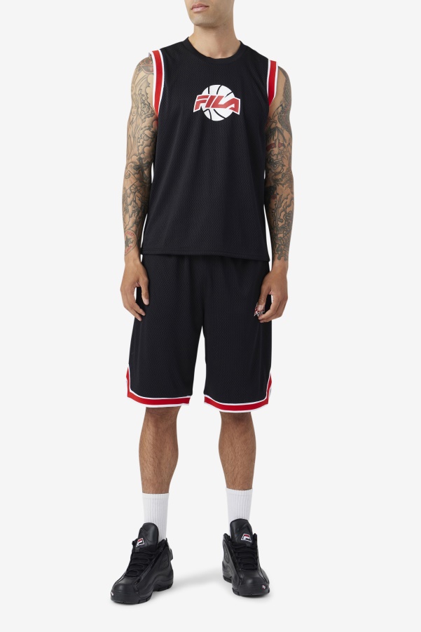 Fila Black/Red/White Ovi Basketball Short