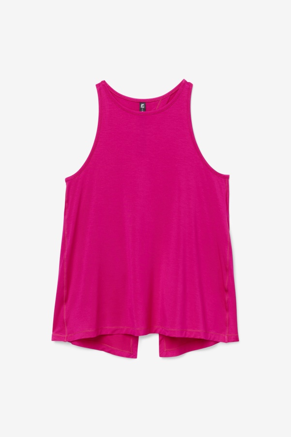 Bright Pink Fi-Lux Open Back Tank Top Fila