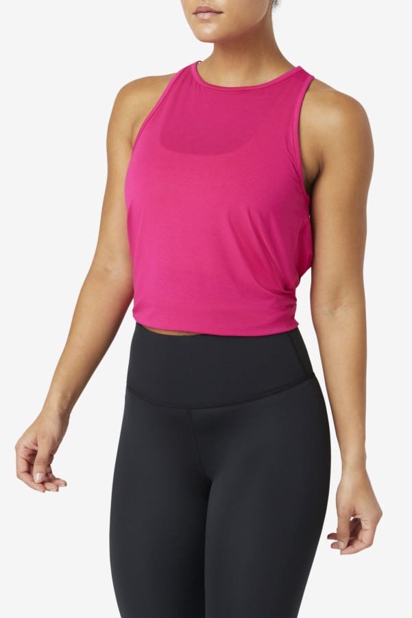 Bright Pink Fi-Lux Open Back Tank Top Fila