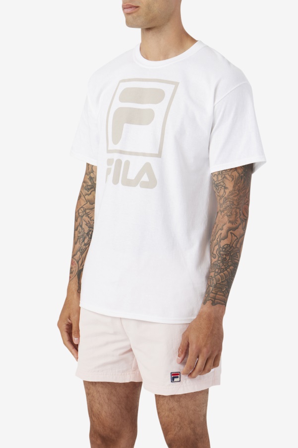 stacked tee shirt White Fila