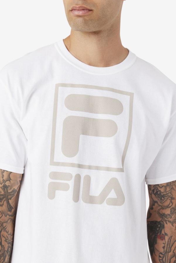 stacked tee shirt White Fila