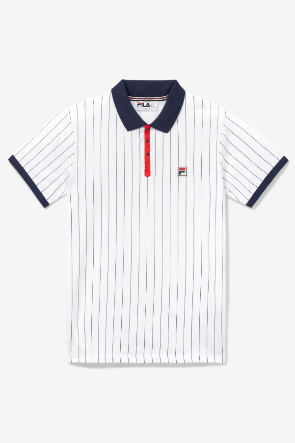 bb1 Polo White/Navy/Red Fila