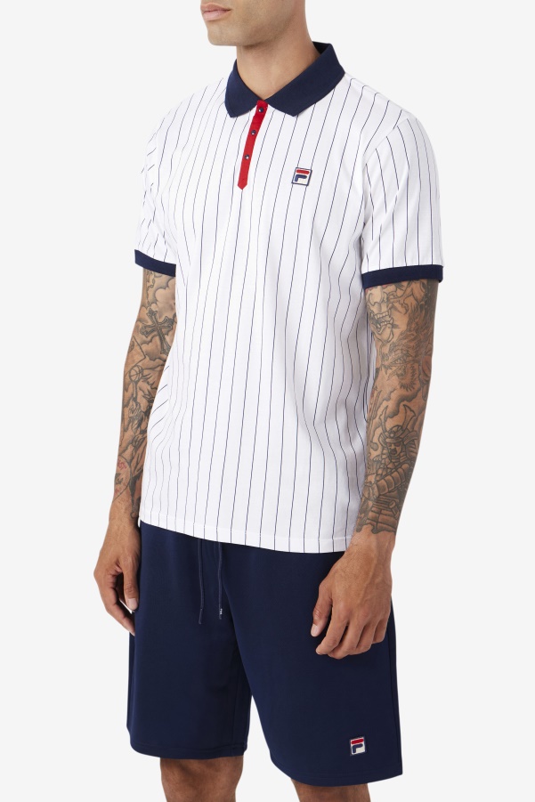 bb1 Polo White/Navy/Red Fila