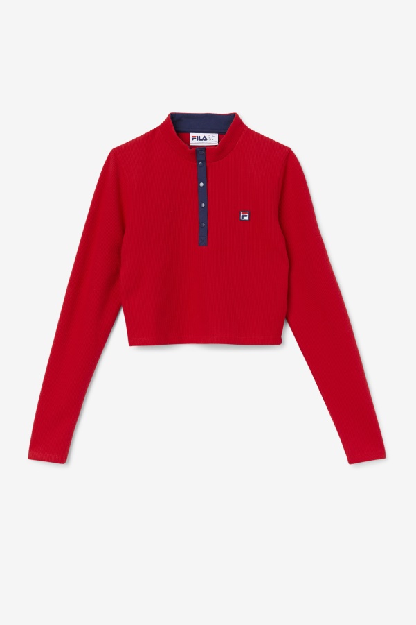 Fila Red Josie Half Zip Top