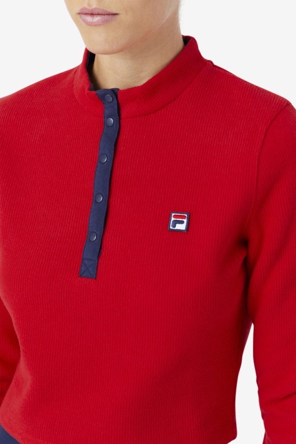 Fila Red Josie Half Zip Top