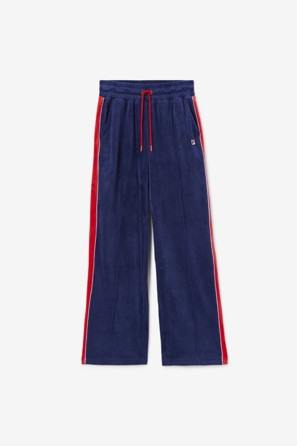 Navy/White/Red Fila Valery Velour Pant