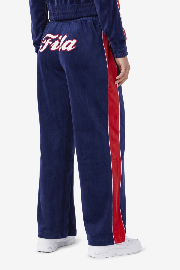 Navy/White/Red Fila Valery Velour Pant
