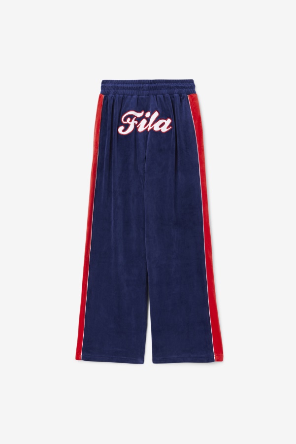 Navy/White/Red Fila Valery Velour Pant