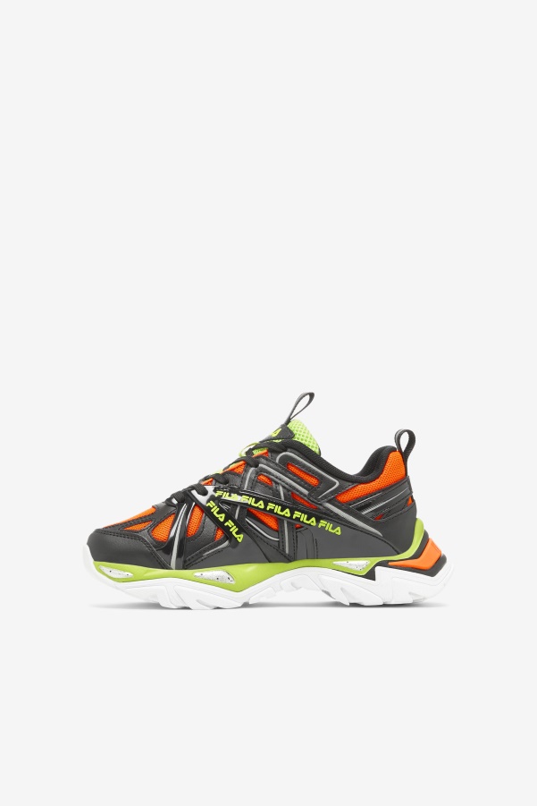 Big Kids' Electrove 2 Fila Black/Red Orange/Lime Punch