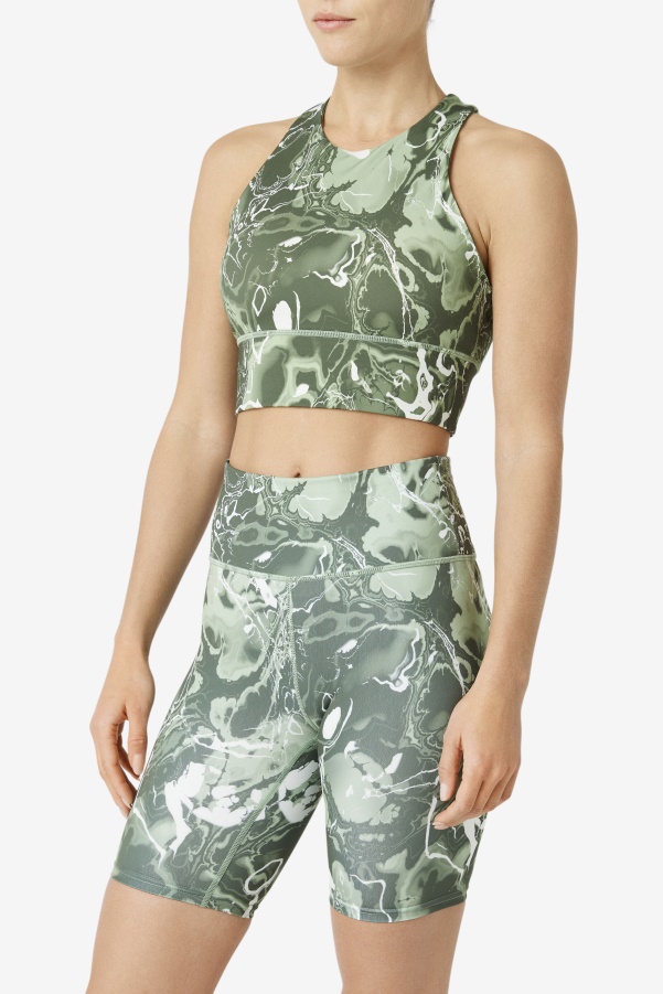 Uplift High Neck Sports Bra Fila Basil Marble