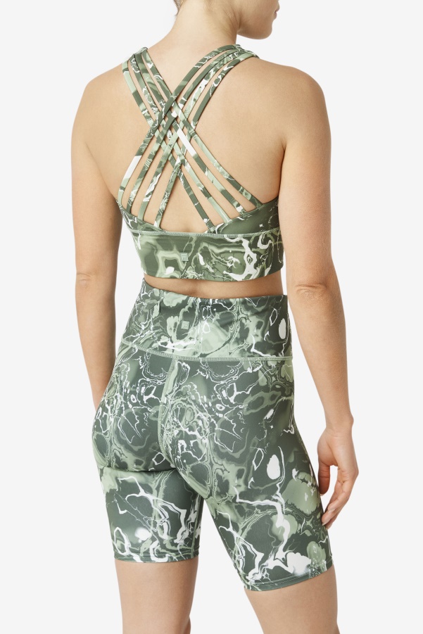 Uplift High Neck Sports Bra Fila Basil Marble