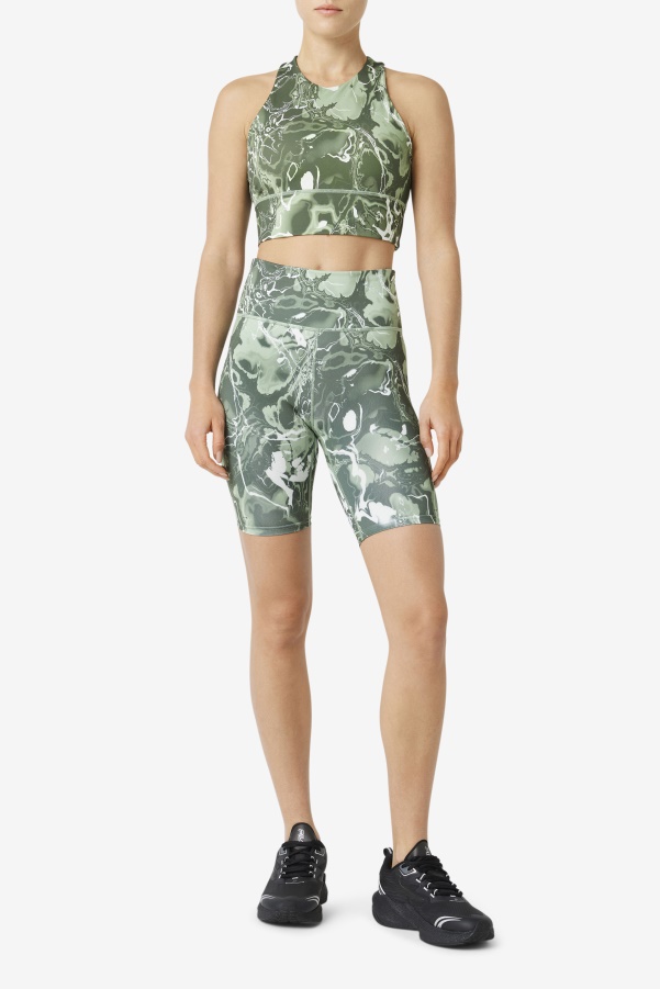 Uplift High Neck Sports Bra Fila Basil Marble