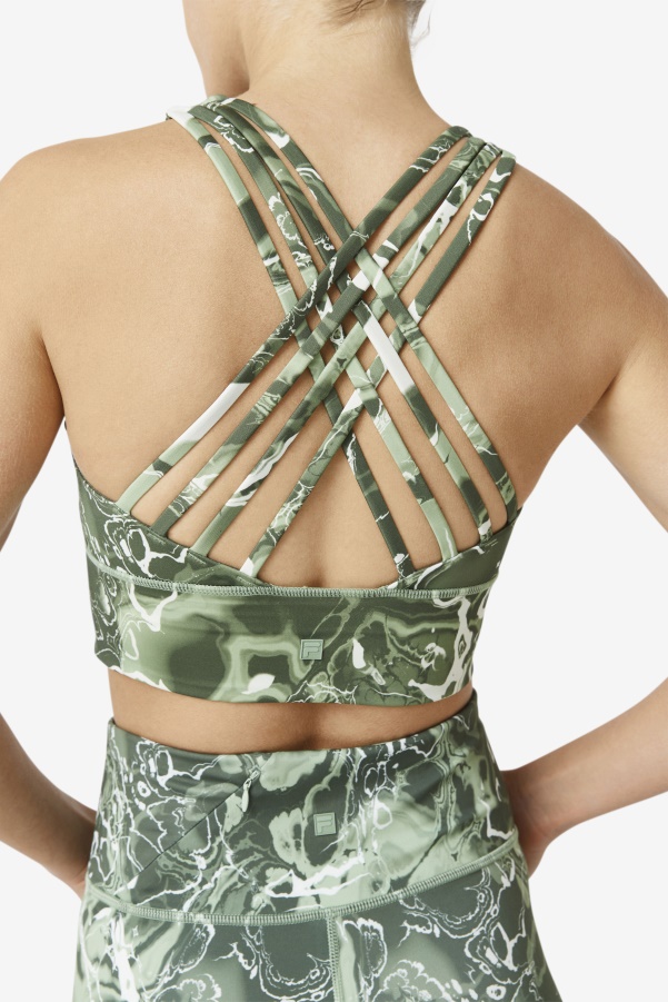 Uplift High Neck Sports Bra Fila Basil Marble