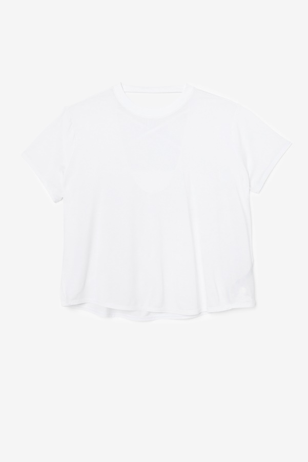 White Fi-Lux Short Sleeve Top Fila