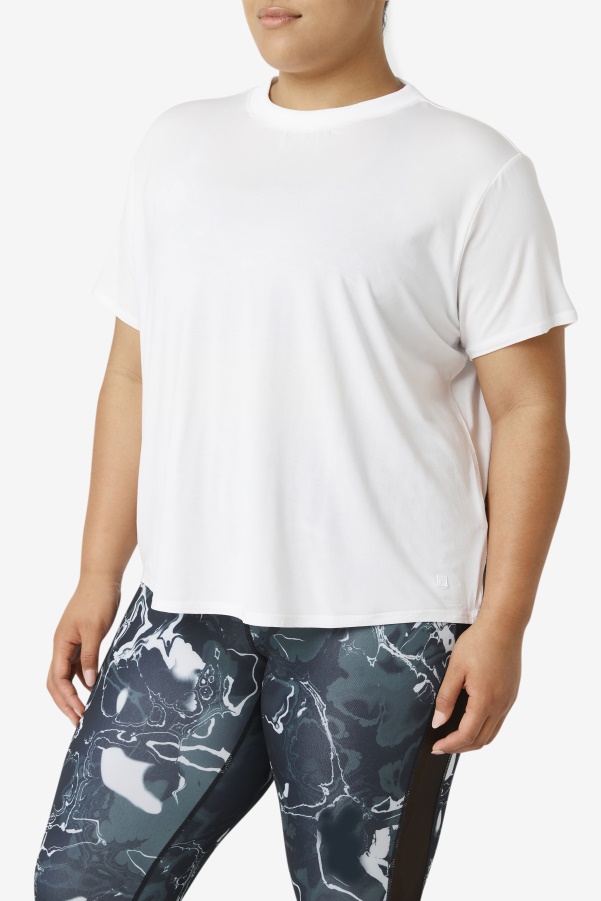 White Fi-Lux Short Sleeve Top Fila