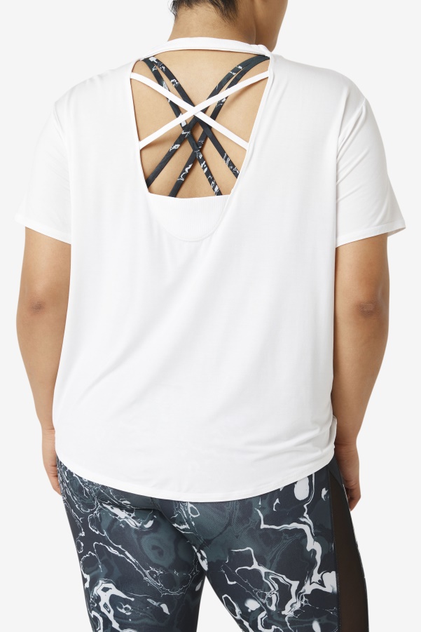White Fi-Lux Short Sleeve Top Fila