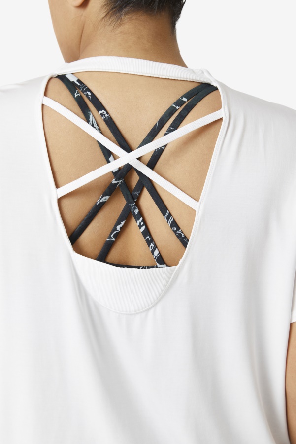 White Fi-Lux Short Sleeve Top Fila