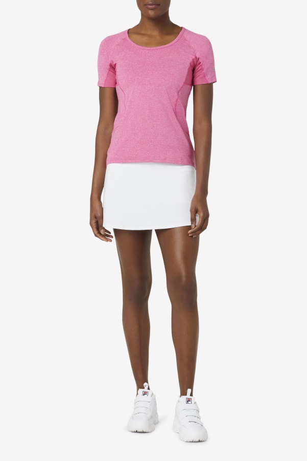 Fila Pink Glow Heather Pickleball Short Sleeve Top